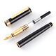 Picasso (Pimio) Picasso 902 Brunnen Stift Ellbogen gebogener Tipp Kalligraphie Stift Männlich und weibliche Kalligraphie -Praxis Erwachsene Studenten verwenden Signature Pen Picasso Fountain Stift kostenlos Gravur [Pure Black Gold Clip Art Pinsel] 1.0mm