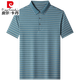 皮尔卡丹（pierre cardin）轻奢高档桑蚕丝短袖T恤男夏季薄款高端条纹翻领上衣服爸爸POLO.衫 N7003-桔色 XL 175/52【建议135-150斤】