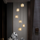 
Suyin New Chinese-style stair chandelier full copper duplex building large chandelier creative designer villa living room lamp 9922-6 full copper 6 head [E27 light bulbs * 6]