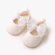 
Lamicqi Newborn rubber sole toddler shoes, four season thin pure cotton breathable baby soft sole non-slip princess shoes, baby girls shoes, lace bow, 11 cm, S size 3-6 months