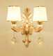 Film and television wall lights LED European style bedroom bedside lights Living room background decoration wall lights Atmospheric KTV hotel crystal wall lights X698 double heads