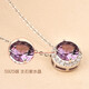 JOLEE necklace female amethyst S925 silver pendant simple fashion clavicle chain jewelry gift for girls one thing and one certificate