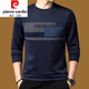 Pier Cardin long-sleeved T-shirt men's round neck loose sweatshirt men's autumn top pure cotton breathable t-shirt base shirt jacket Molan 677 style 170/L<120Jin[Jin equals 0.5 kg]-140Jin[Jin equals 0.5 kg]>