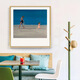 Linger Impression Niche Art Painting Nordic Style Small and Fresh Living Room Decoration Painting Restaurant Mural Blue Sea Landscape Hanging Painting GM795 50X50cm Single-Photos - Black Picture Frame