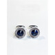 Apatia Austrian blue diamond style gentleman's cufflinks French shirt accessories classic light luxury thick round shape BlueAustria comes with gift box