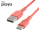Belkin (BELKIN) USB-IF certified Type-c interface fast charging data cable USB-A to USB-C car carplay suitable for Apple iPhone 16/15 playa A to C data cable 1 meter coral red PVC