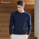CAMICISSIMA Warm Spring and Summer Men's Warm Wool Sweater Navy Round Neck Pullover Navy XL 54