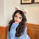 Feihua Korean style hair accessories, cute plush cat ears headband, face wash band, headband, Internet celebrity live broadcast nightclub dress up headband, off-white 1 piece