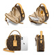Vogelscheuchen-Tasche Frauen neue Mode One-Shoulder-Print kleiner runde Tasche Crossbody Frauenbag Kette Chinesische Valentinstag Geschenke Freundin 79069-1 Tiefkaffee