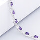 GEM STONE KING amethyst bracelet 8.55 carat amethyst 925 silver inlaid with colored gemstones as a Goddess Day gift for your girlfriend
