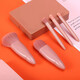 YAHLIGS Girls Portable 5-piece Mirror Makeup Brush Set Soft-bristled Powder Brush Foundation Brush Student Affordable Mini Brush Small Mirror Makeup Brush 5 Pieces (Bean Paste Color)