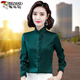 Woodpecker shirt women's shirt women's 2025 long-sleeved spring clothes new chiffon shirt top temperament versatile and fashionable base shirt fashion CZP_5012_Apricot color-40# M _(Suggested 95-105Jin[Jin equals 0.5 kg])
