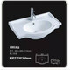 Ceramic integrated washbasin, built-in washbasin, bathroom bathroom cabinet, big belly basin, high side single basin, 60 single basin + free drainage installation glue