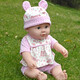 Happy Note Doll Simulation Talking Rag Doll Full Soft Plastic Children's Toy Early Education Doll Doll Princess Birthday Gift JQ-018 Pink Bear (Female) 45CM + 248 Sounds + Free Clothes