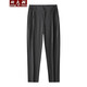 
Fat big-size casual trousers for men's ice silk quick-drying sports loose straight pants for fatty breathable plus fat plus thin men's pants 6621 style/black 8XL Recommended weight 250-270