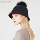 Maria Gucci (MARJA KURKI) Warm Fisherman Hat Women's Rabbit Fur Ball Basin Hat Fashion Face Shaping Bucket Hat Whispering Softly 6MM471199 Black