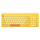 B.O.W Hangshi K221 Wireless Keyboard Mixed Color Retro Chocolate Wireless Keyboard 95 Keys Laptop Desktop Office Universal Wireless Keyboard Lemon Yellow