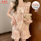 Xiangyaxin mit Brustpads Pyjamas für Frauen im Sommertag Student Hosentort Shorts süß und niedlich farbige Mädchen Dünne Heimkleidung Set 9906 Schwarzer Plaid L 95-115jin [Jin ist 0,5 kg]