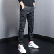 Gekochte Cui (Shucui) Frühlings- und Sommer-Herrenhose koreanische Style Trendy Marke Slim Casual Hosen für die trendige Persönlichkeit von Männern vielseitige Mehrfach-Tasten-Tarn-Tarn-Herren-modische Fußbindung Herrenhosen WJL-692e Größe 30 (Taillenumfang 2 Fuß 3)