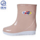 Pull-back rain boots, women's fashionable outer water shoes, rain boots, women's waterproof shoes, mid-calf non-slip rubber shoes, water boots overshoes HXL583 Khaki 37