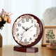 Hanshi (Hense) Creative Classical Table Clock Fashionable Wooden Table Clock Bedroom Clock Living Room Table Clock Decorative Quartz Clock HD296 Brown