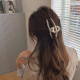 Morning Star Internet celebrity high-end temperament pearl grabber hairpin hair clip hair clip headwear large hair grabber headband shark clip cross metal pearl two-piece set