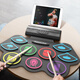 
Konix hand roll electronic drum portable drum electric drum game pad board children's gift enlightenment music toy instrument 5 drum 4 cymbals plus size double pedal + drum stick + game