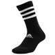 Adidas (adidas) men's and women's socks for spring and summer new style running fitness training wear-resistant breathable black and white three-bar medium-long tube sports socks FH6629/single and double high tube towel bottom S/35-38 sizes