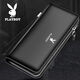 Playboy VIP Men's Long Wallet Sumbag 2022 Подлинная кожаная текстура Многокорный мешок для мобильного телефона с большой пропускной способностью, коричневый цвет одиночный тяга + классический кофе