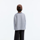 Little MO&Co. Children's clothing autumn new style pure cotton striped graffiti long-sleeved T-shirt for boys and girls KBD3TEE019 blue and white stripes 120 120/60