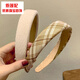 CHUXIANG Japanese retro striped plaid headband wide-brimmed children's headband women's simple and versatile non-damaging hair card face wash hair accessory plaid khaki A07-201