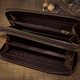 Einfach/Natur Original Crazy Horse Leder Langes Doppel Reißverschluss Brieftasche für Männer Multi-Karten-Retro-Kupplung echtes Leder großer Kapazität Trend