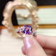 Amethyst Ring Quadrat 8mm Ring lila Edelstein Ring Frauen SN4859 Ring Roségold Leben