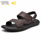 
Camel dynamic German camel dynamic sandals men's toe layer cowhide beach shoes trendy summer men's casual breathable non-slip sandals two-wear brown 698 (leather shoe size) 42