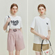 
Fan Silan 23FS12383/12392 White love letters short-sleeved T-shirt for women in summer round neck loose top off white small letters S