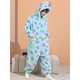 Shantoulin Village Shark Herren Herbst und Winter Großgröße einteiliger Pyjamas 2024 Teenager Plüsch verdickte Korallenfell Heimkleidung ypf einteilig 3894 grüner Panda M Größe 160c/95jin [Jin gleich 0,5 kg]