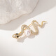 Qlady snake brooch, high-end female brand corsage, niche design, anti-exposure pin, suit accessories, birthday gift