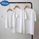 G.duck2025 white parent-child clothing for a family of three and four babies pure cotton short-sleeved T-shirt family photo studio photo T-shirt white T-shirt (fine cotton) adult L size (125-145Jin Jin is equal to 0.5 kg)