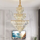 Shilan Light Luxury Duplex Gebäude großer Kronleuchterkristall-Lampen Villa Wohnzimmer leeres Gebäude mit mittleren Bodentreppenleuchte 6628-100*150 cm-drei Farbenbacken Installation