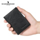 Sac de carte en cuir authentique de Sharkborough Sac en cuir multiples à cartes à cartes Anti-démagnétisation de grande capacité Carte de permis de conduire du conducteur mince portefeuille noir