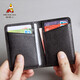Tarjeta de espantapájaros Bolsa de cuero genuino para hombres Mini Mini Small Card Bag Suptor de tarjetas de presentación Simple Licencia de conducir Caso de cuero Totador de tarjeta portátil Negro (Mini Style 6 Ranuras de tarjetas)