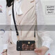 Collier Huawei Phone Mobile Lanyard Crossbody peut être soutenu par une corde Boîte de téléphone mobile Feel Halter Couc Durable Portefeuille Bagure de cartes de cartes Houndstooth Brown Bott