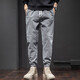 CHARLUOEL casual pants men's 2025 spring and autumn trendy brand loose pants men's work clothes harem pants nine-point men's pants tying feet trousers 998 black XL
