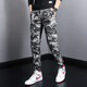Gekochte Cui (Shucui) Frühlings- und Sommer-Herren-Freizeithosen koreanische Art Trendy Marke Slim-Fit-Hosen Persönlichkeit Vielseitige Mode elastische Taille Multi-Tocket-Arbeitshose Herren trendige Tarnhosen WJL-691C Grau Camouflage Größe 28 (Waist Cirps 1 Foot 1)