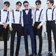 Xinzhizhan best man suit Western brothers suit men's wedding group suit men's shirt vest three-piece wedding dress long sleeve single-piece shirt + bow tie 5XL