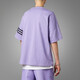 Adidas Clover T-shirt à manches courtes pour hommes 2025 Été Nouvelles vêtements de sport lâche rond coule décontracté à épaule basse supérieure demi-manche coton pur hr3291 violet s
