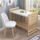Multifunctional solid wood crib without paint cradle bed environmentally friendly children's bed baby bed movable bb bed splicing large bed adjustable double-layer large bed + mosquito net