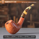 沙芬（SAVINELLI）意大利经典牛头犬石楠木旱烟斗P427帕洛玛过滤嘴进口手工烟斗男士 【677型 厚斗壁弯斗 大号】