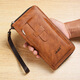 Kuqidaishu Retro Brieftasche Herrenkupplung Langes Kapazität Neue Brieftasche Handtasche Brieftasche Reißverschluss Handtasche Mobiltasche Retro Schwarz