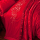 Dream flavor satin true color jacquard embroidered cotton four-piece wedding red embroidered quilt cover pure cotton multi-piece bedding set Extraordinary red 1.5/1.8 meters bed sheet style quilt cover 200*230cm four-piece set Dream flavor satin true color jacquard embroidered cotton four-piece wedding red embroidered quilt cover pure cotton multi-piece bedding set Extraordinary red 1.5/1.8 meters bed sheet style quilt cover 200*230cm four-piece set